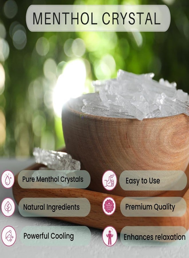 Bless International Menthol-Crystals-4-Oz Mentha-Arvensis-Mint Pure-Organic-100%-Natural-by-Bless-International Cosmetics-Salves-Balms-Creams-and-Soap-Making-DIY Resealable-Standup-Bag-for-Long-Lasting-Freshness - Image 2